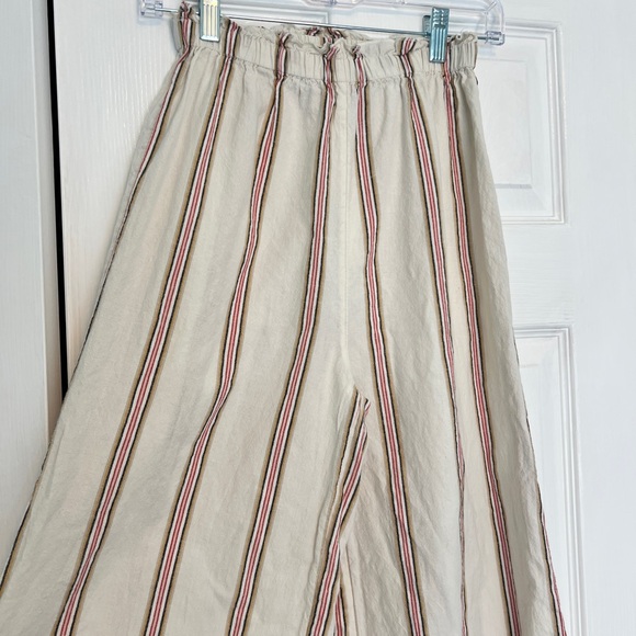 Billabong Women’s Cream Wide Leg Pants with Multicolor Stripes - Picture 3 of 6